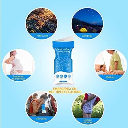 Disposable Emergency Urinal Bag, 8/12/20/24 Pack Portable Camping Pee Bags, Travel Pee Bags, Traffic Jam Emergency Portable Urine Bag, Vomit Bags, for Men Women Kids Children Patient