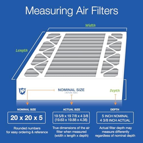Nordic Pure 20x20x5 (19_5/8 x 19_7/8 x 4_3/8) Honeywell Replacement Furnace Filters MERV 12 Plus Carbon 2 Pack