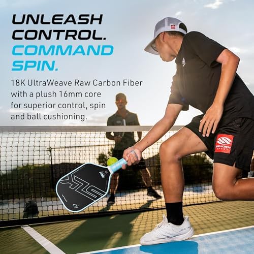Selkirk Sport SLK Halo Raw Carbon Fiber Pickleball Paddle | Designed in The USA | Choose from The T700 Raw Carbon Fiber Power, The 18k Ultraweave Control, or The Kevlar Linkweave Thermoformed Pro