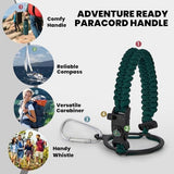 Insulated Water Bottle 40 oz, Triple Wall Vacuum Stainless Steel (Cold for 48 Hrs), Leak Proof & Non-BPA, Modern Water Flask Jug with Paracord Handle & Straw Spout Lids, Dark Green