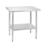 Hally Stainless Steel Table for Prep & Work 24 x 36 Inches, NSF Commercial Heavy Duty Table with Undershelf and Galvanized Legs for Restaurant, Home and Hotel