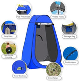 Portable Pop Up Privacy Tent, Outdoor Camping Bathroom Toilet Shower Tent Spacious Dressing Changing Room for Hiking Beach Picnic Fishing, Instant Rain Shelter with Carrying Bag-