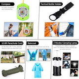 Emergency Survival Kit, 151 Pcs Survival Gear First Aid Kit, Outdoor Trauma Bag with Tactical Flashlight Knife Pliers Pen Blanket Bracelets Compass for Camping Earthquake or Adventures