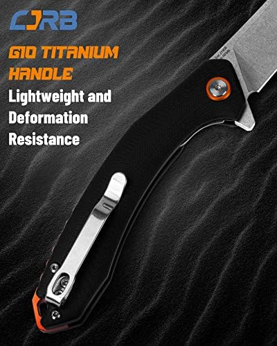 CJRB Folding Knife Gobi (J1906) AR-RPM9 Powder Steel G10 Handle Pocket Knife EDC Knife Black