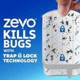 Zevo Flying Insect Trap & 3 Cartridges - Plug in Fly Trap & Indoor Bug Catcher for Gnats, House & Fruit Flies - Mess-Free - Use in Any Room - Uses Blue & UV Light (1 Plug in Device & 3 Cartridges)
