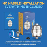 AquaBliss High Output Revitalizing Shower Filter - Reduces Dry Itchy Skin, Dandruff, Eczema, and Dramatically Improves The Condition of Your Skin, Hair and Nails - Brushed Nickel (SF100-BN)