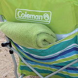 Coleman Utopia Breeze Beach Chair Lightweight Folding Beach Chair with Cup Holder & Carry Bag Portable Supports up to 250lbs
