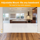 Mom's Choice Awards Winner - WOMHOM 100 Inch Extra Wide Retractable Baby Gates Extra Wide Baby gate for Large Opening Extra Long Dog Gates for The House Extra Large Pet Gate for Dogs Indoor Baby Fence