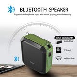 SHIDU Wireless Voice Amplifier Bluetooth Speaker 18W Waterproof Portable PA System with UHF Wireless Mic Headset Rechargeable Voice Enhancer Personal Microphone for Classroom Outdoors Tour Guide