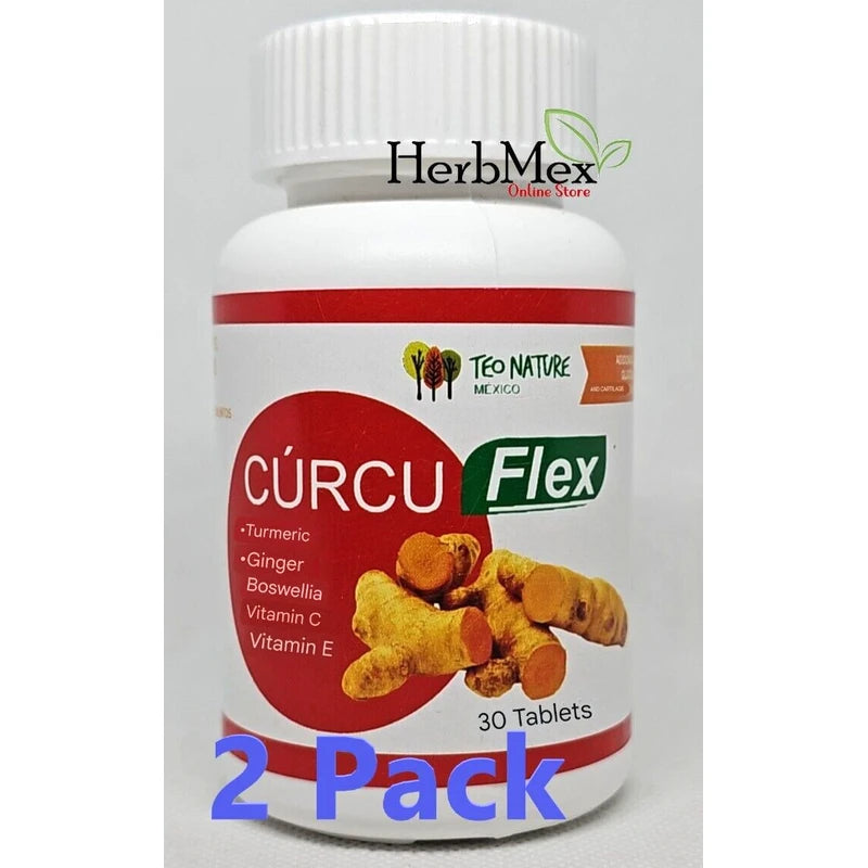 Curcu flex 2 Pack turmeric ginger vitamin c and e glucosamine curcuflex 2 Jars
