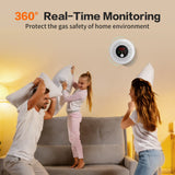 3-in-1 Smoke and C0 Detector 10-Year Battery-Powered Heat Alarm with Clear LCD Display and Sound Warning for Home Reliable Detector for Enhanced Safety and Protection (Includes Batteries)