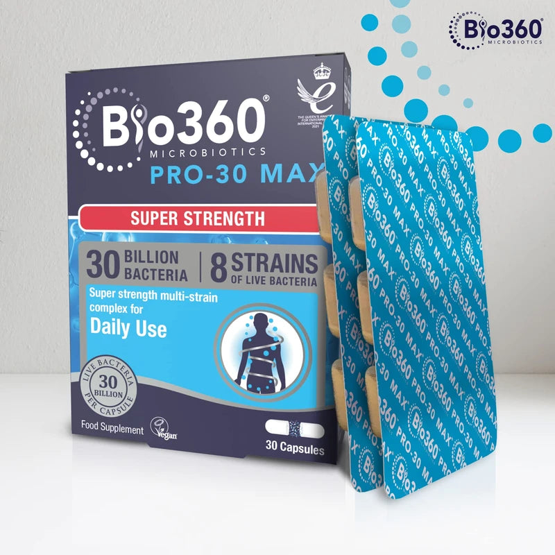Bio360 Pro-30 MAX (30 Billion Bacteria)|from Natures Aid | 30 Capsules
