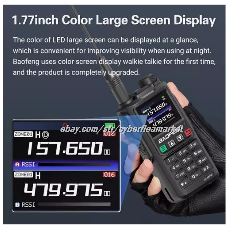 BaoFeng UV18 Pro Max GPS Air Band Walkie Talkie NOAA Type-C Long Range Ham Radio