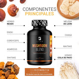 Mezcla de Hongos Adaptógenos con Melena de León, Reishi, Cordyceps, Chaga y Cola de Pavo | Mushroom Blend B Life | 90 Cápsulas con 1500 mg por Porción | Ingredientes Naturales para el Bienestar Integral