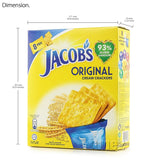 Mondelez Malaysia Jacob's Original Cream Crackers Wheat Cereal Multipack Breakfast Snacks Halal Food Biscuit Biskut 240g x 2 Packs (16 sachets)