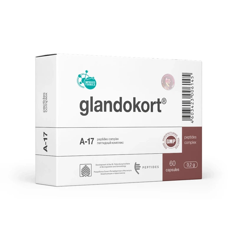 npcriz GLANDOKORT "ADRENAL GLAND" KHAVINSON PEPTIDES A-17. 60 Cap.