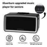 iGuerburn Dementia Music Player for Elderly, Memory Loss, Vision Impaired Patients, 32GB Simple Mp3 Box with USB, Alzheimers Products Gifts for Seniors | Easy to Use - Black