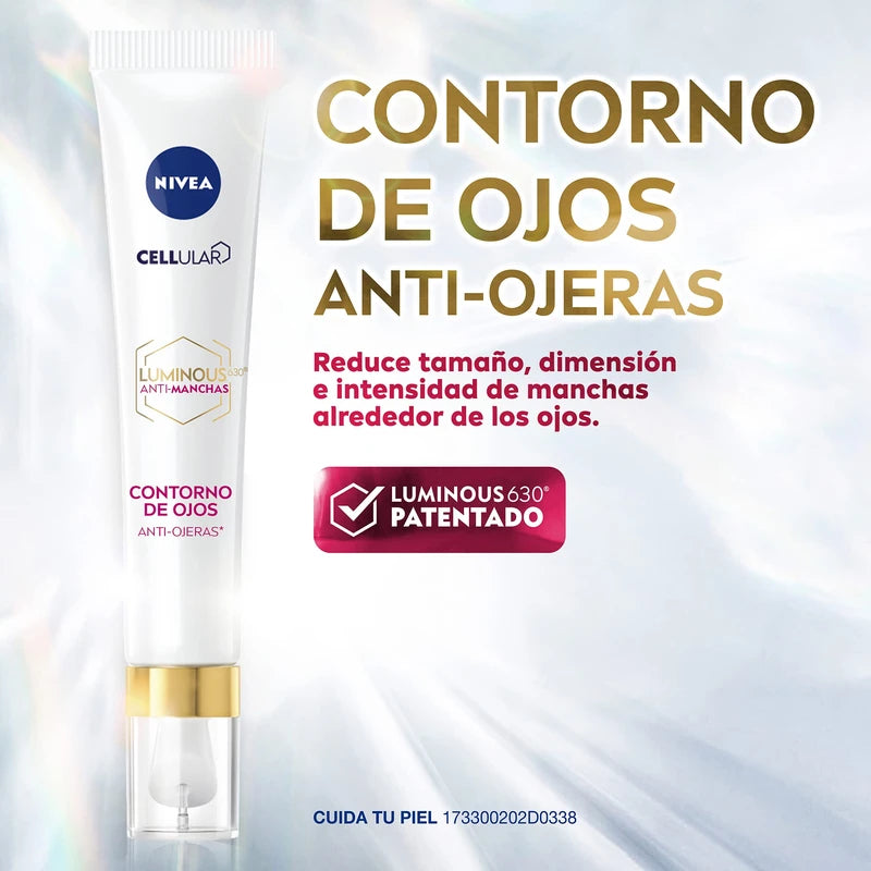 NIVEA Kit Anti-manchas Rutina Facial Completa Luminous 630 (4 piezas), Enriquecida con Ácido Hialurónico Serum facial + Fluido facial con Vitamina E y FPS50 + Contorno de Ojos Anti-ojeras + Crema de Noche Reparadora