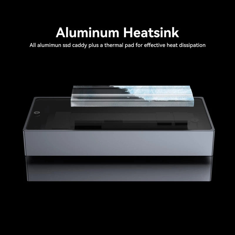 Yottamaster Aluminum M.2 NVME SSD Enclosure Adapter, 10Gbps USB 3.2 Type C to PCIe NVMe M-Key/M+B Key 2230/2242/2260/2280 SSD External Enclosure Support UASP Trim [TR-10G-SV]