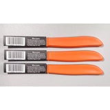 Ginsu Three New Quikut Ginsu Paring Knives ~ 2.5" Blade ~Tangerine Orange Color