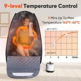 Single Person Sauna, Portable Steam Sauna Full Body for Home Spa, Sauna Tent with Steamer 2.6L 1000W Steam Generator, 90 Minute Timer, Chair, Remote Control Included(Black)