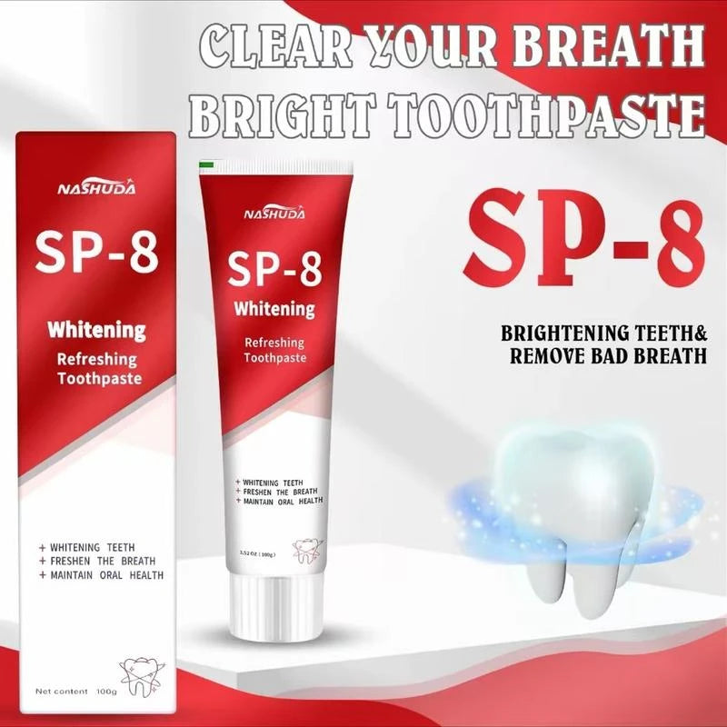 NASHUDA SP-8 Probiotic WhiteningToothpaste removes stains,Balances oral microbes, prevents cavitiesand freshens breath - Specification: 2PCS