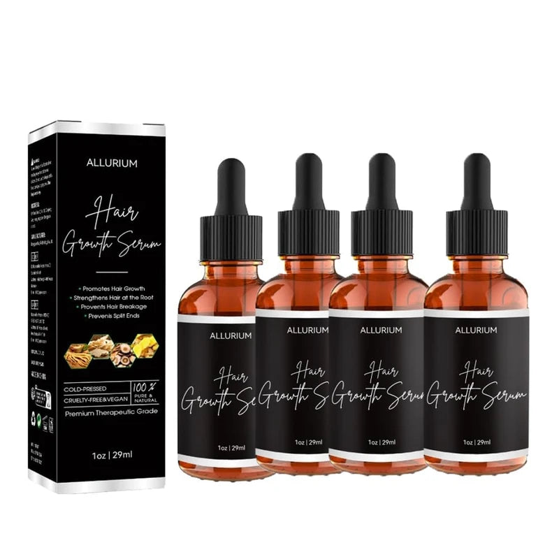 FIONEL Allurium Hair Growth Serum Designed for Black Women with Herbs and Natural Vitamin (4 Pack)