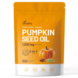 Pumpkin Seed Oil with Saw Palmetto Capsules | Cold Pressed, Pure Virgin Oil, Essential Fatty Acids & Phytosterols | 300 SoftgelsSupports Hair, Urinary, Bladder & Prostate Health | Non-GMO