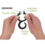 Fusionbrands GoHook All Purpose Household Hook, Portable Hook For Towels, Towel Holder, and Numerous Small Items in Kitchen, Bathrooms, Closets and on the go, S hook, Black