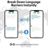 PAXA AI Translation Earbuds Real Time 3-in-1 Language Translator Earbuds 145 Languages & Accents Bluetooth 5.4 Translation Translating HD Sound Audifonos Traductores Inglés Español, OpenAir5 White