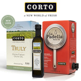 Corto TRULY | 100% Extra Virgin Olive Oil | Floral Notes | Cold Extracted in State-of-the-Art Mill | Straight from Official Corto Olive Groves & Oil Producer | Oxygen-Free, Light Free FlavorLock Box