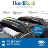 HandiRack - The Original Universal Inflatable Roof Rack - Easy to Haul Kayaks, Canoes and Snowboards - Tie Down Straps and Bow and Stern Lines Included - 175 Pound Load Capacity - Fits Cars and SUVs