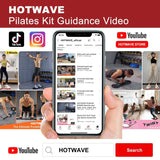 HOTWAVE Pilates Bar Kit with Resistance Bands, Pilates Equipment with AB Roller Multifunctional Stretched Fusion Pilates Bar - Portable Pilate Bar for Abs Workout, Exercise Fitness for Home Gym