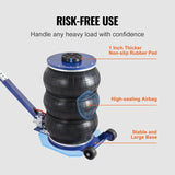 VEVOR Air Jack, 5 Ton/11000 lbs Triple Bag Air Jack, Airbag Jack with Six Steel Pipes, Lift up to 18.5 inch/470 mm, 3-5 s Fast Lifting Pneumatic Jack, with Adjustable Handle for Car, Garage, Repair，vevor air jack - Model: 5 T - Blue - Adjustable Long Han