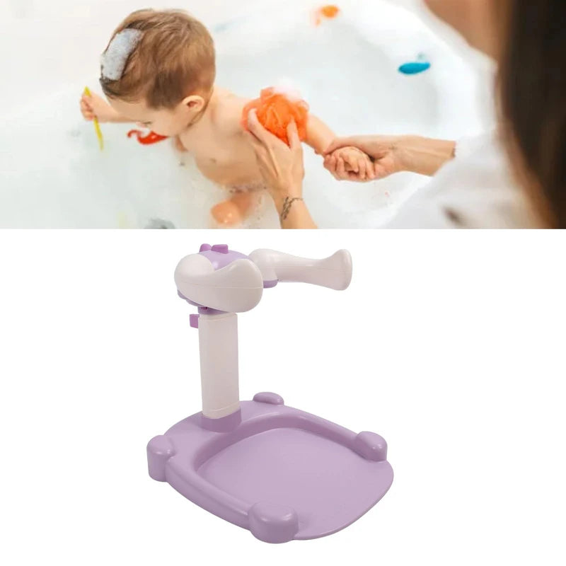Baby Hug Bath Tower, Non Slip Toddler Shower Stand Support, Adjustable Baby Shower Stand, for Bathroom (Purple)