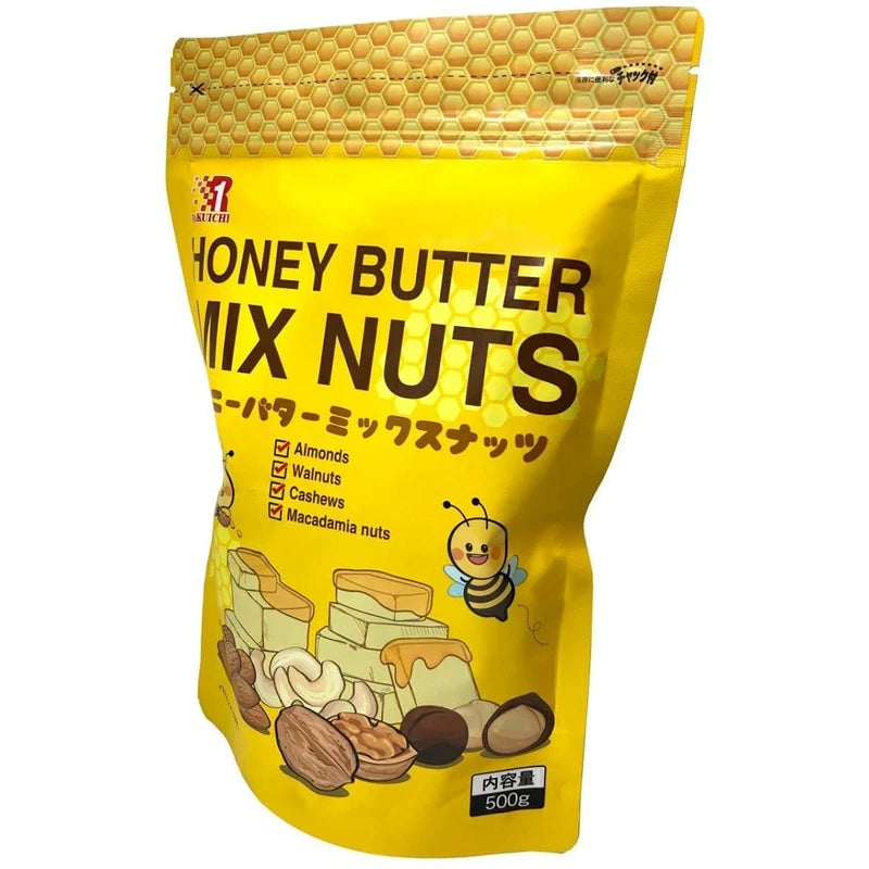 Rakuichi Foods Honey Butter Mixed Nuts, 17.6 oz (500 g)