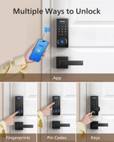 Philips Smart Lock with Handles, Keyless Entry Front Door Lock Set, Smart Keypad Deadbolt with Handle, Digital Door Lock for Front Door, App Fingerprint PIN Code Unlocking, Auto Locking