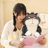 EASELR 12inch Angry Cat Stuffed Animal Toys, Cute Cat Kitten Plush Soft Kawaii Anime Plush Wicked Black Cat Plushies for Kids Birthday Christmas