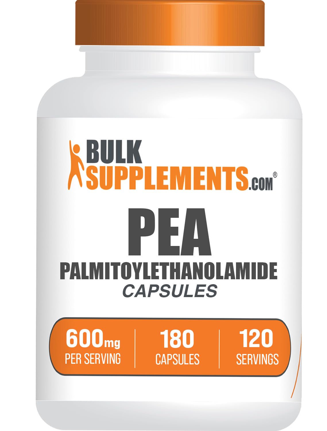 BulkSupplements.com Palmitoylethanolamide Capsules - Pea Supplement, Palmitoylethanolamide 600mg for Immmune Support - Gluten Free, 1 Capsule per Serving, 180 Capsules (Pack of 1)