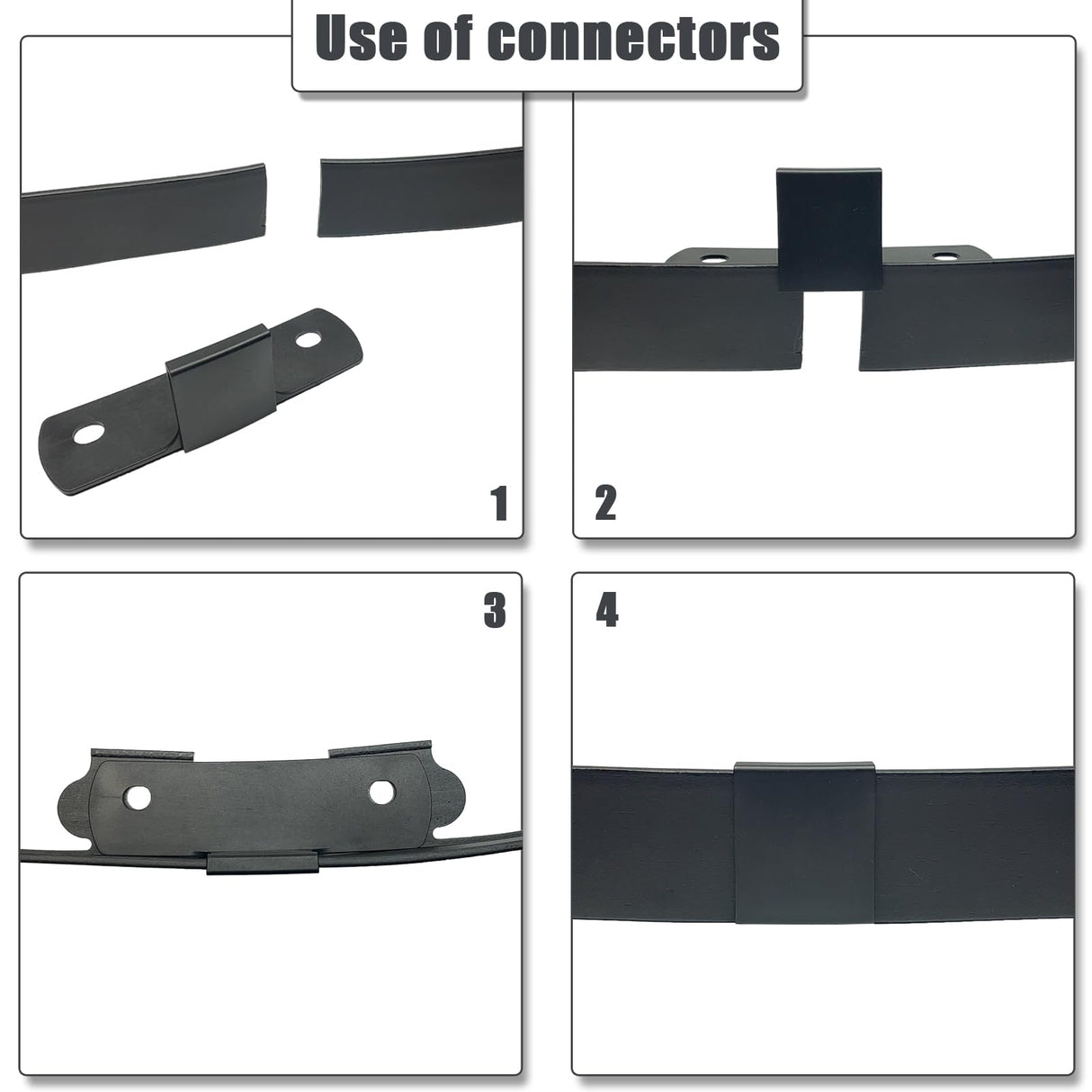 WOCHOLL 2" x 40' Plastic Landscape Edging Border Black, 40 Spikes