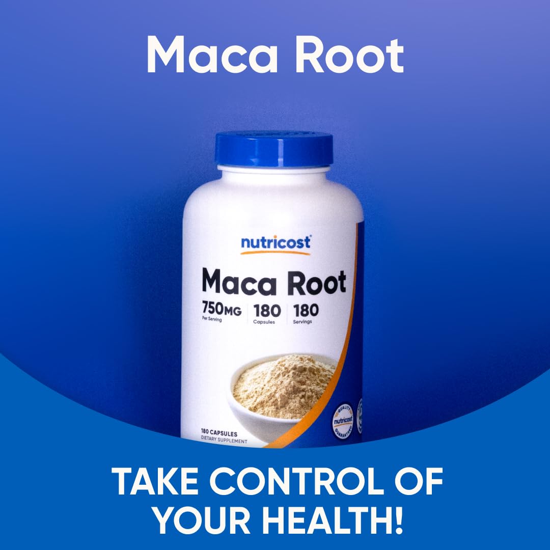 Nutricost Maca Root Capsules (Lepidium meyenii) 750mg, 180 Capsules, 180 Servings