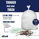 Plasticplace 20-30 Gallon Trash Bags, Heavy Duty 2.0 Mil Clear Garbage Bags, 30" x 36" Gusset Sealed Can Liners, Tear-Resistant Industrial Strength for Broken Glass & Sharp Debris (100 Count)