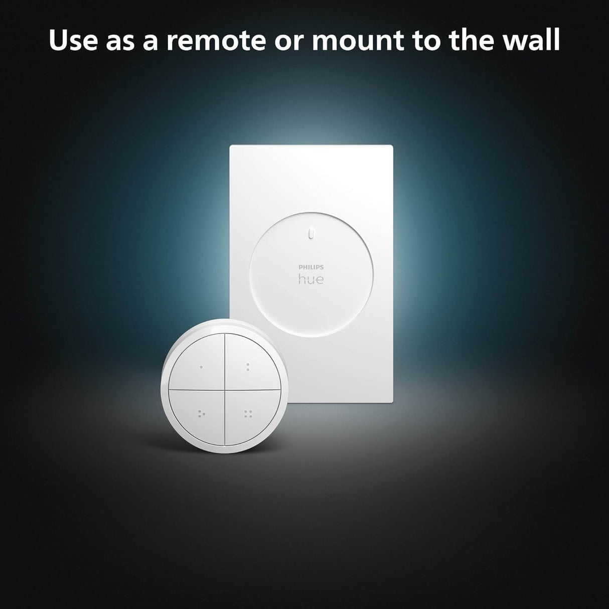 Philips Hue Wall Tap Dial Light Switch, Portable, White - 1 Pack - Requires Lights and Bridge - Smart Home - Easy, No-Wire Installation
