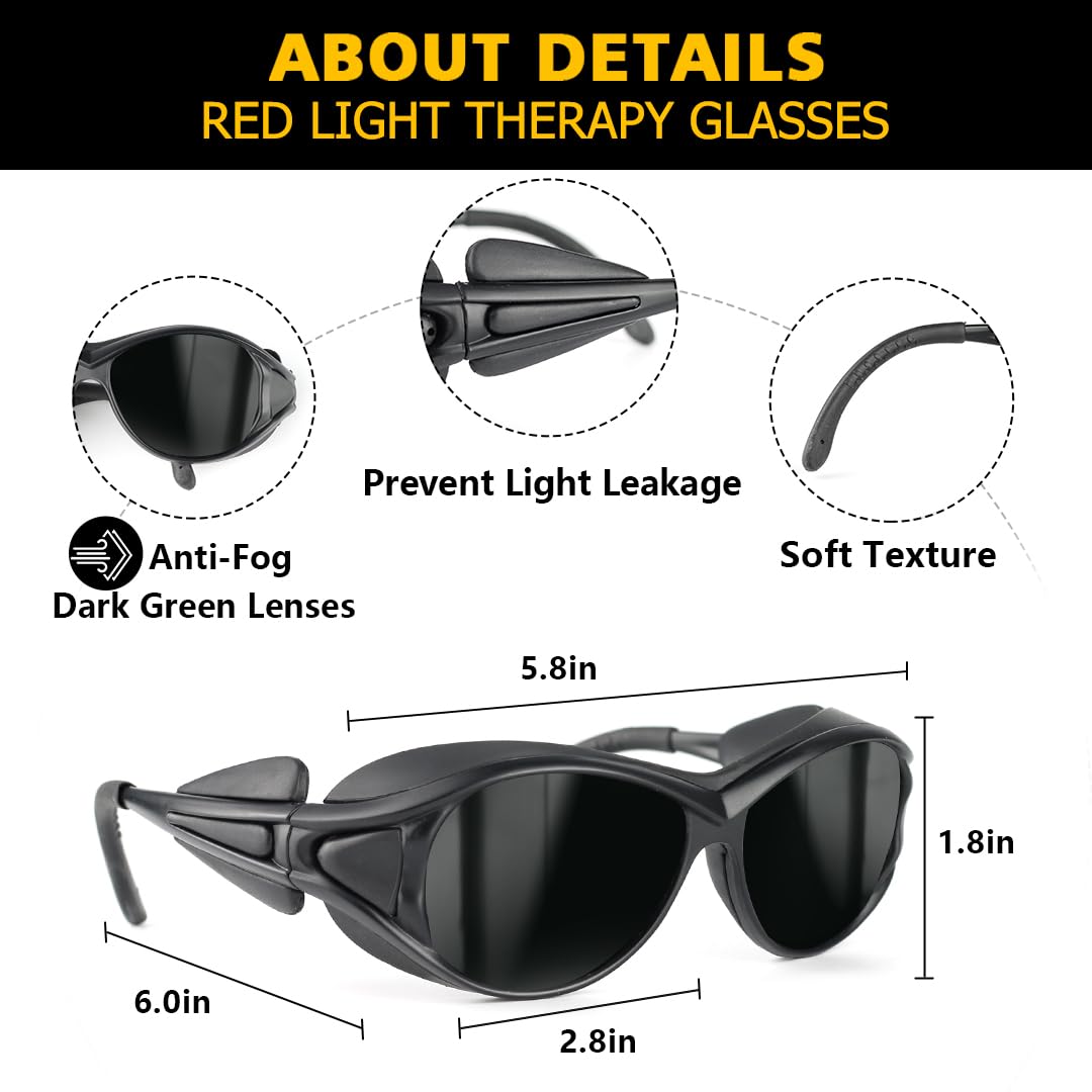 Red Eye Protection ULTREMA Red Light Therapy Glasses, Eyes Protection for Tanning Goggles ...