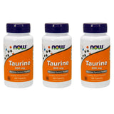 NOW Taurine 500mg, 100 Capsules (Pack of 3)