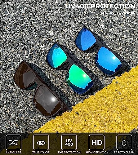 KALIYADI Polarized Sunglasses for Men, Lightweight Sun Glasses with UV Protection for Driving Fishing Golf