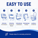 MP MOZZPAK Toilet Seat Covers Disposable Flushable – 2000 Sheets (8 Packs of 250) | Flushable Half-Fold Paper Liners | Hygienic Protection for Public Restrooms, Travel, Hotels, Kids Potty Training