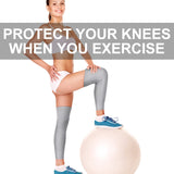 Sosation 8 Pcs Knee Brace Undersleeve Knee Sleeve for Under Brace Closed Patella Compression Breathable Leg Sleeves for Men Women Thigh Shin Support for Sports Protector(Medium)