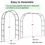 Skypatio Outdoor Flower Garden Arch Trellis 7.8Ft High x 4.6Ft Wide, Metal Garden Pergola Arbor for Climbing Plants, Black