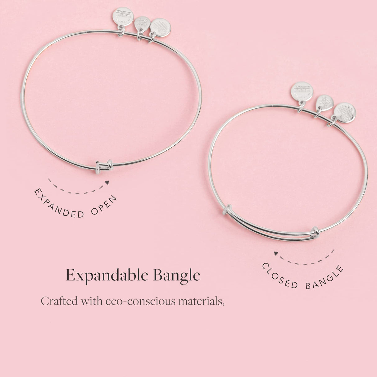Alex and Ani Cross Charm Bangle - Adjustable Bracelet for Women, Ideal Gift Jewelry, Nickel-Free, Express Faith & Love, Bangle Bracelets for Women (Silver)